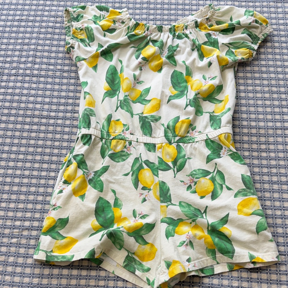 Old Navy Green and Yellow Print Top